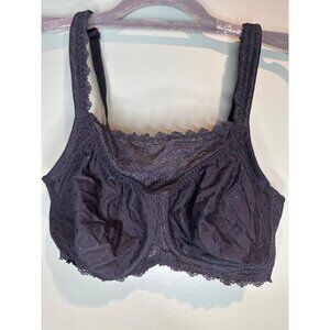 NEW Amoena Dana SB 0750 Mastectomy Lace Cami Bra Pocketed Black 38C